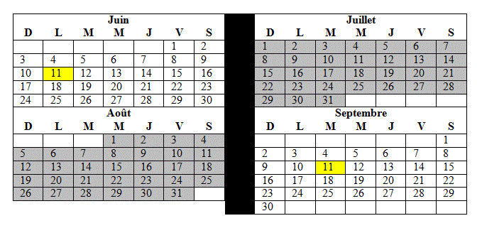 Exemple de vacances judiciaires d’été 1